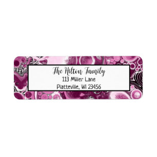 Magenta Burgundy Pink and Purple Fluid Art