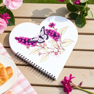 Magenta Butterfly Bush Notebook
