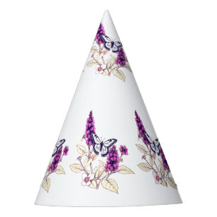 Magenta Butterfly Bush Party Hat