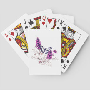 Magenta Butterfly Bush Playing Cards
