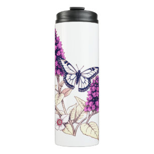 Magenta Butterfly Bush Thermal Tumbler