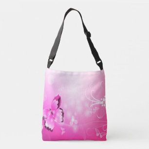 Magenta Butterfly Crossbody Bag