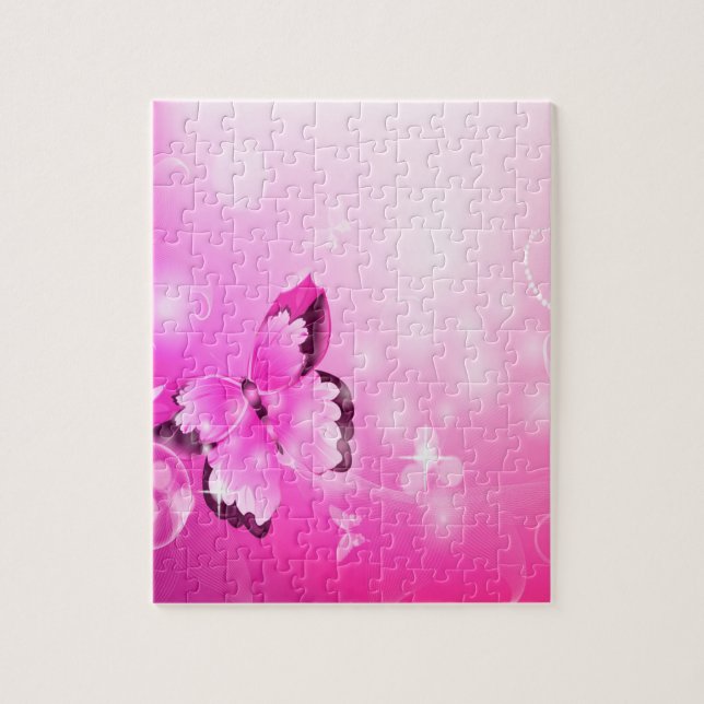 Magenta Butterfly Jigsaw Puzzle (Vertical)
