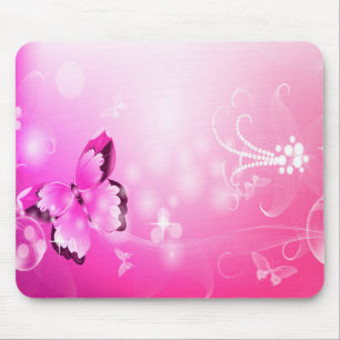 Magenta Butterfly Mouse Mat