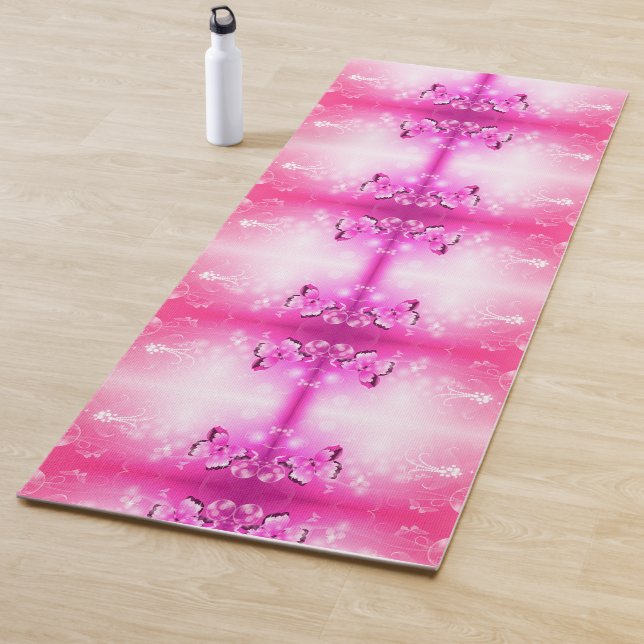 Magenta Butterfly Yoga Mat (In Situ)