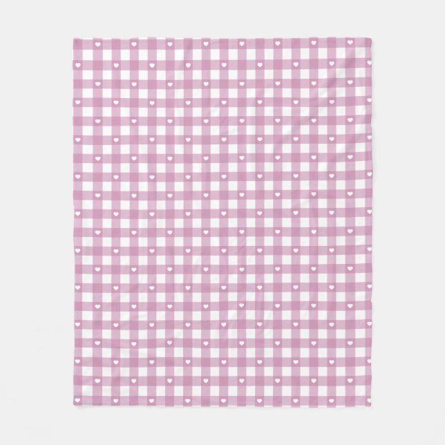 Magenta Checks Fleece Blanket (Front)