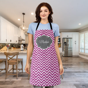 Magenta Chevron Personalised Apron
