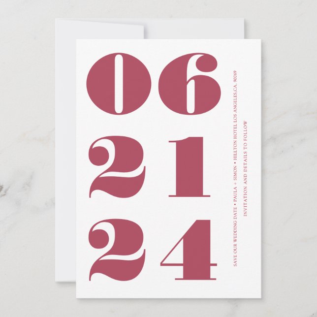 Magenta clean elegant modern and minimalistic invitation (Front)