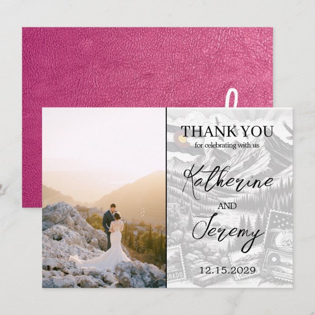 Magenta Colorado Passport Thank You Card (Front/Back)