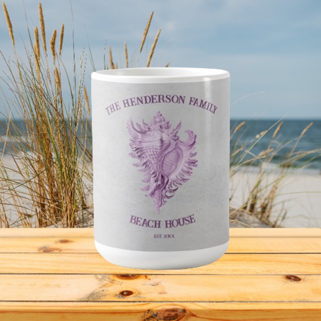 Magenta Conch Shell Coffee Mug (Magenta Conch Shell Personalized Coffee Mug)