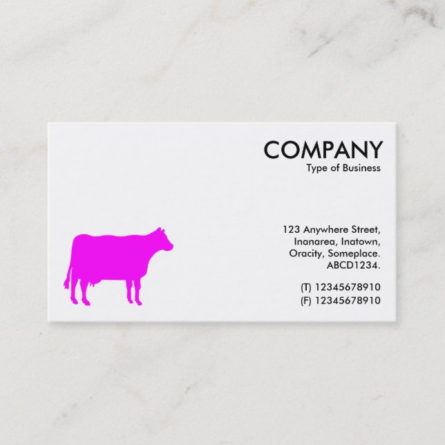 Magenta Cow Symbol - White Business Card (Front)