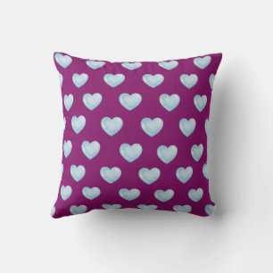 Magenta Cute Cosy Modern Romantic Chic Heart Cushion