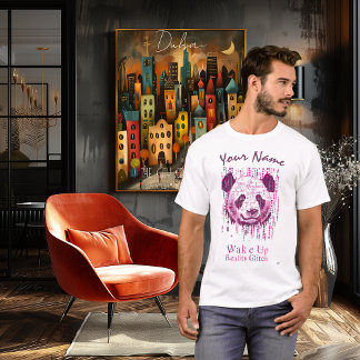 Magenta Cyber Panda – Custom Name Wake Up Reality T-Shirt