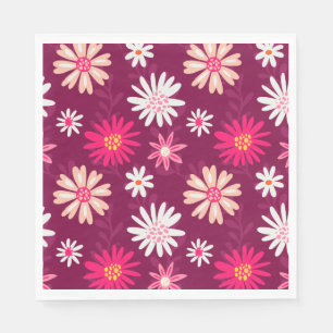 Magenta Daisy Design Napkin