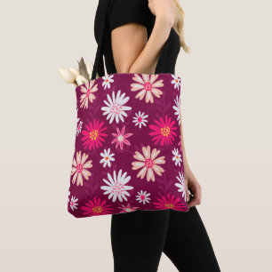 Magenta Daisy Design Tote Bag