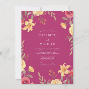 Magenta Dazzling Summer Wedding Invitation
