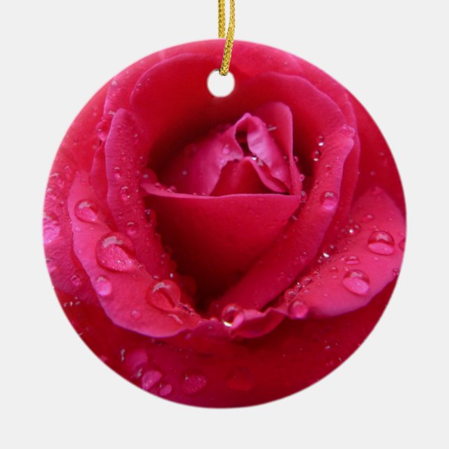 Magenta Dew Ceramic Tree Decoration (Front)