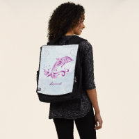 Magenta Dolphin Personalised Backpack