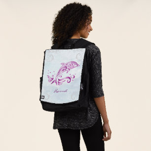 Magenta Dolphin Personalised Backpack