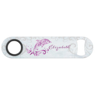 Magenta Dolphin Personalised Bottle Opener