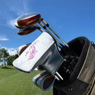 Magenta Dolphin Personalised Golf Head Cover