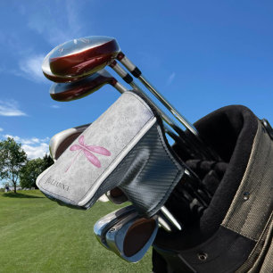 Magenta Dragonfly Damask Golf Head Cover