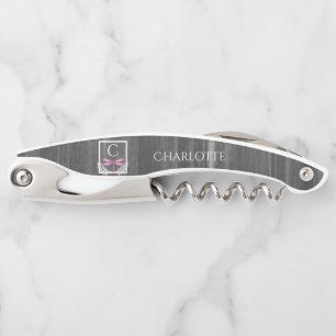 Magenta Dragonfly Rustic Corkscrew