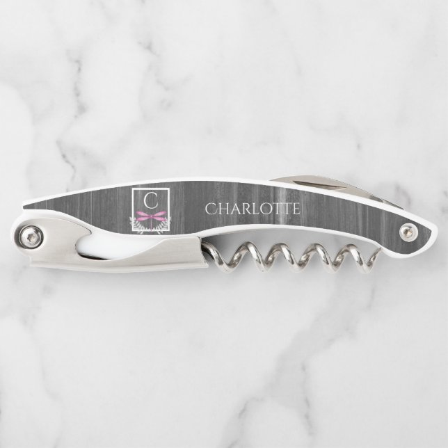 Magenta Dragonfly Rustic Corkscrew (Front)