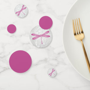 Magenta Dragonfly Wedding Table Confetti
