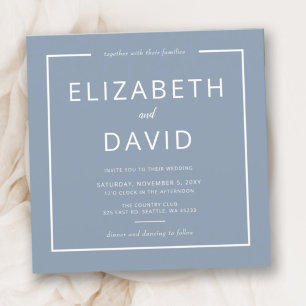 Magenta  Elegant Modern Minimalist Wedding Invitation
