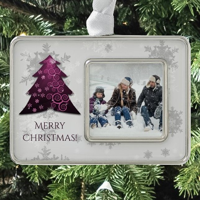 Magenta Festive Christmas Tree Framed Ornament (Magenta Festive Christmas Tree Framed Ornament)