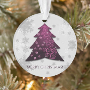 Magenta Festive Christmas Tree Ornament