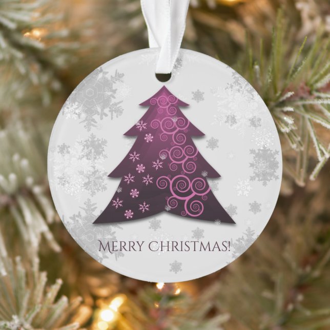 Magenta Festive Christmas Tree Ornament (Tree)