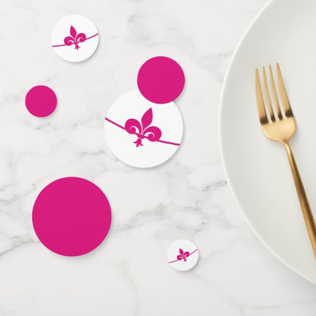 Magenta Fleur de Lis Wedding Shower Table Confetti (Group)