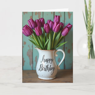 Magenta Floral Birthday Card