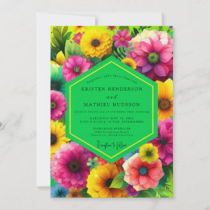Magenta Floral Bloom Wedding Invitation