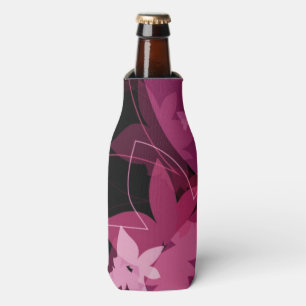 Magenta Floral Pattern Bottle Cooler