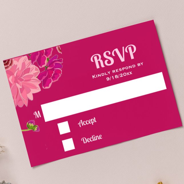 Magenta floral Response Card (Creator Uploaded)