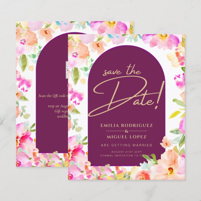 Magenta Floral Wedding (Front/Back)