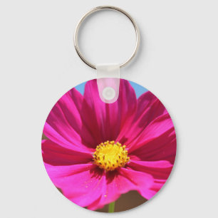 Magenta Flower Key Ring