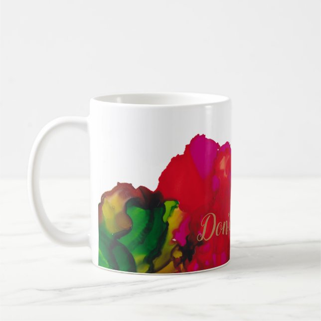 Magenta Flower Mug (Left)