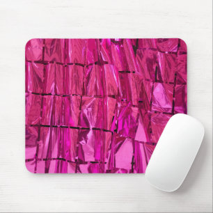 Magenta Foil Squares Mouse Mat