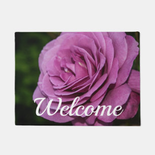 Magenta Garden Rose Welcome Doormat