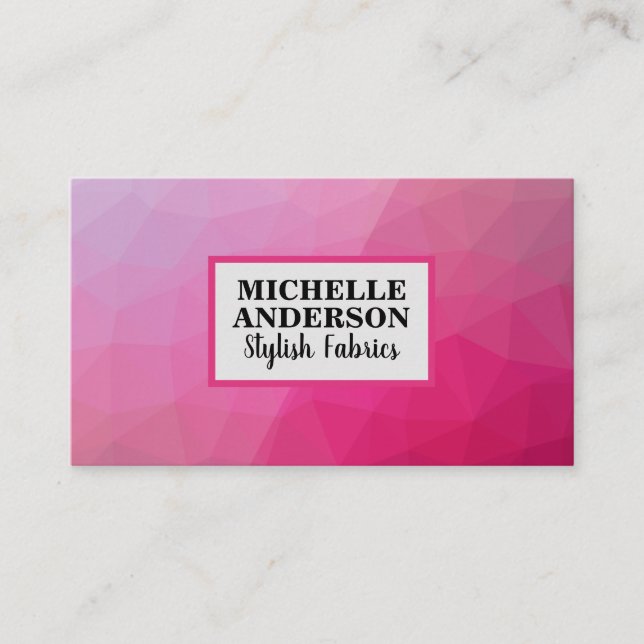 Magenta Geometric Business Card (Front)