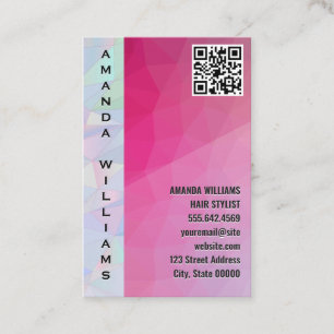 Magenta Geometric   QR Code Business Card
