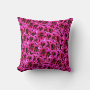 Magenta Geranium Flower Throw Cushion