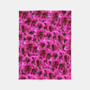 Magenta Geranium Flowers, Small Fleece Blanket. Blanket