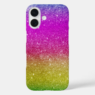 Magenta Glitter iPhone Case - Rainbow Sparkle 16