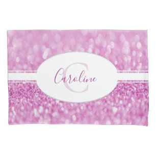 Magenta Glitter Personalise Pillow Case