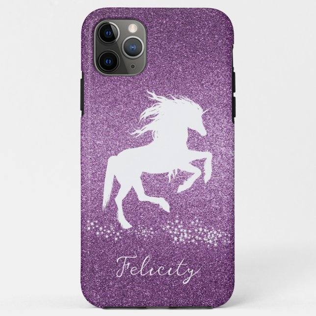 Magenta Glitter Unicorn Case-Mate iPhone Case (Back)